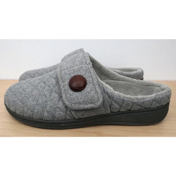 VIONIC Carlin Quilted Orthotic Arch Support Gray Slippers Size 6 - Picture 5 of 9